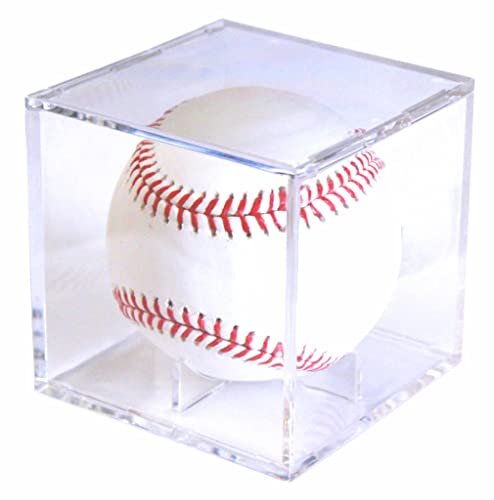 Ballpark Elite Baseball Ball Cube | UV Protected Acrylic Baseball Holder Square Clear Box | Memorabilia Showcase Autograph Ball Protector