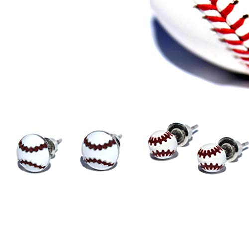 2 pairs of Baseball Stud Earrings (small)