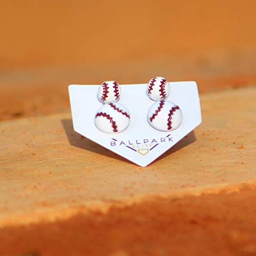 2 pairs of Baseball Stud Earrings (small)