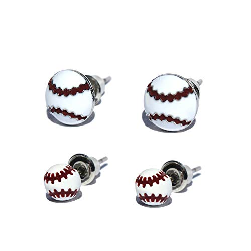 2 pairs of Baseball Stud Earrings (small)