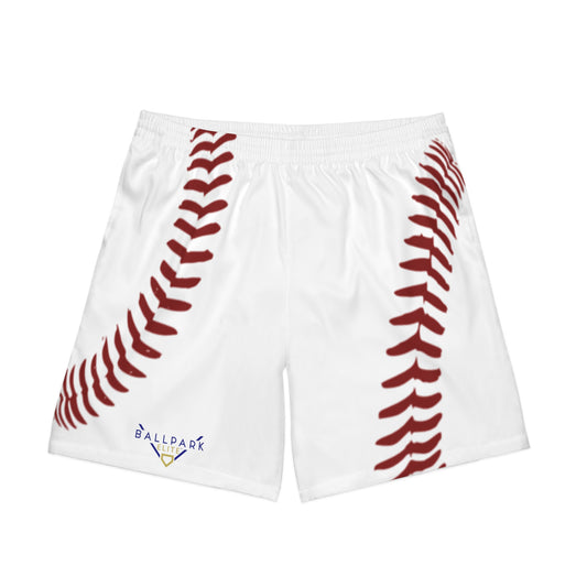 Ballpark Elite Stitch Pattern Men's Elastic Beach Shorts (AOP)