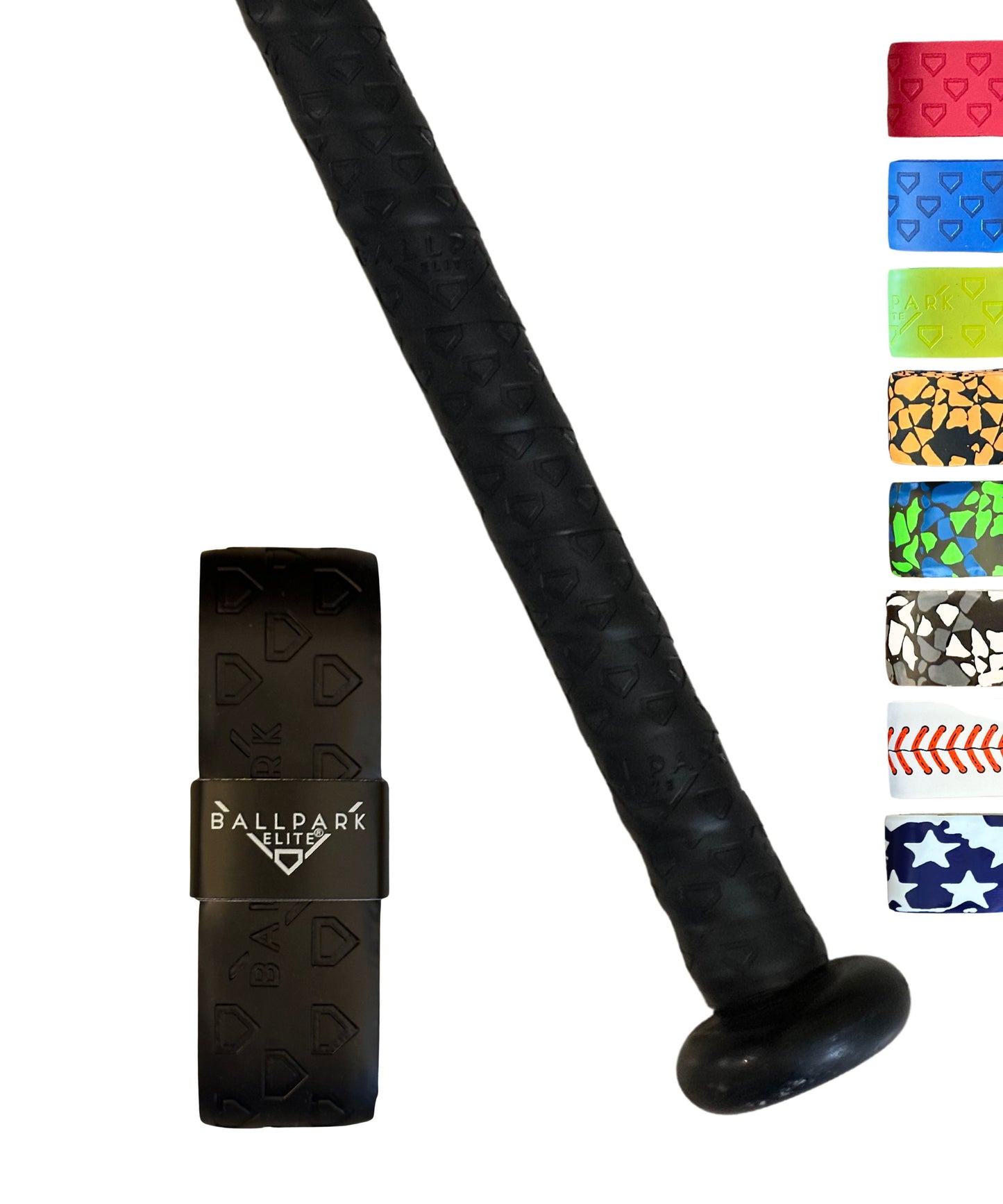 Ballpark Elite Bat Grip Tape for Baseball/Softball | 1.10 MM Precut Baseball Bat Grip Replacement | Choose from over 10 styles