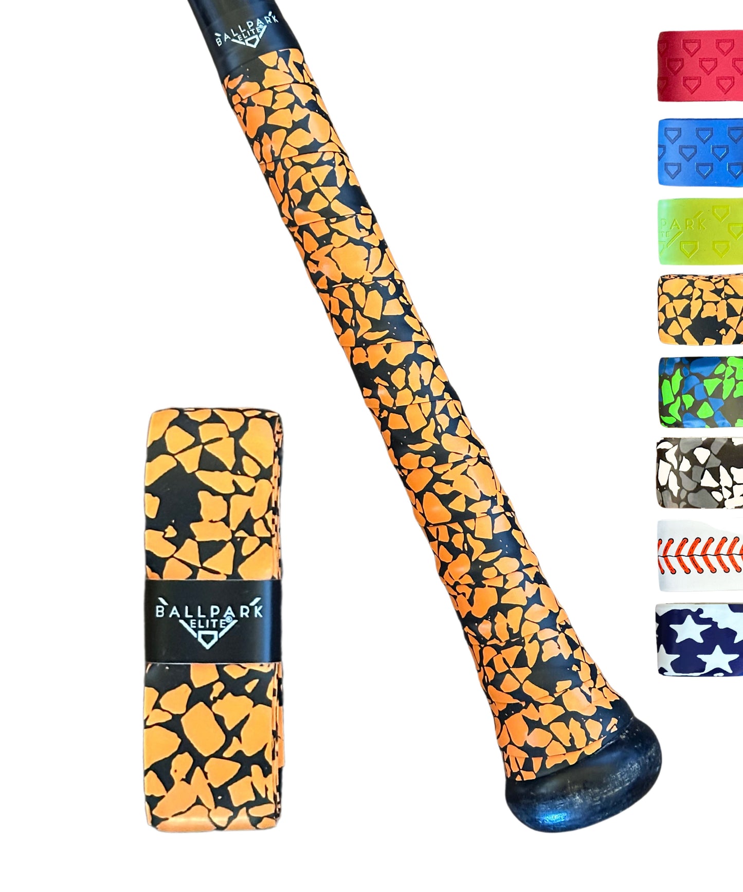 Ballpark Elite Bat Grip Tape for Baseball/Softball | 1.10 MM Precut Baseball Bat Grip Replacement | Choose from over 10 styles