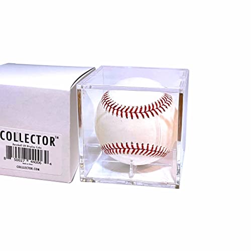 Ballpark Elite Baseball Ball Cube | UV Protected Acrylic Baseball Holder Square Clear Box | Memorabilia Showcase Autograph Ball Protector | Baseball Gift for Boys, Kids & Fans | Fits Official Size Ball