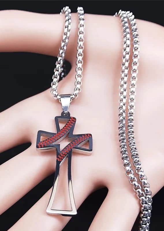 Stacked Bat Cross Pendant With Chain Necklace – Baseball Legend Apparel